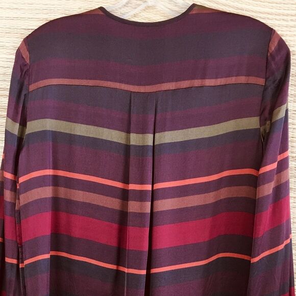 Lafayette 148 New York Prisha Striped Tunic Blouse As Seen On TV in Rust Size XS - Picture 8 of 11